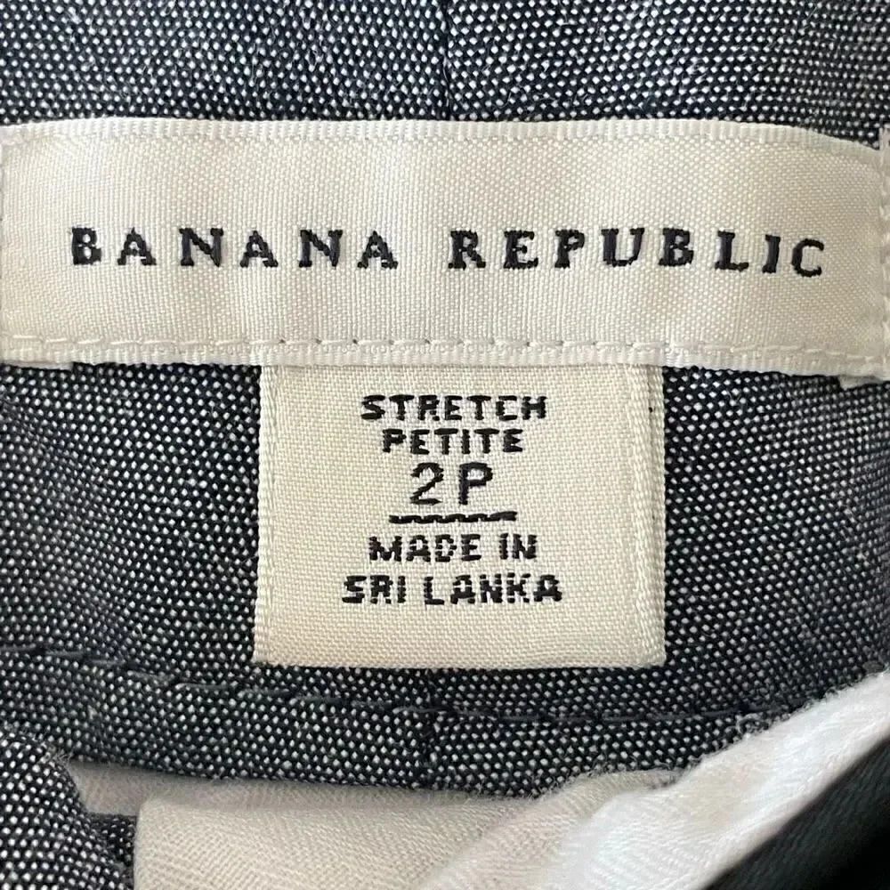 Banana Republic Black Lightweight Capri Mid-Rise Stretch Cotton SZ 2P # 1628 - Picture 6 of 11